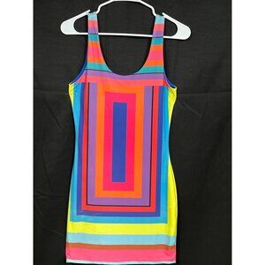 Joyce Leslie SKU 7745 Colorful Striped Sleeveless Bodycon Dress Size S